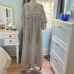 Fox and Hen Cotton Patterned Maxi Dress XL